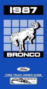 1987 Ford Bronco Owner's Manual