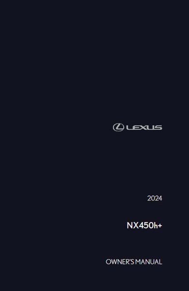 2024 Lexus NX 450h+ Owner's Manual