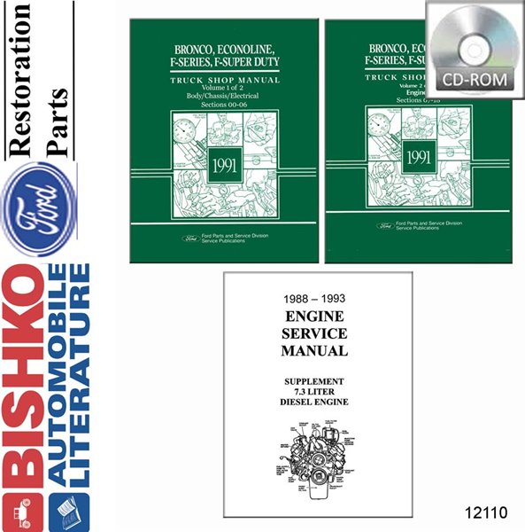 1991 Ford Bronco Econoline F-Series F100-F350 F-Super Lt Duty Service Manual PDF