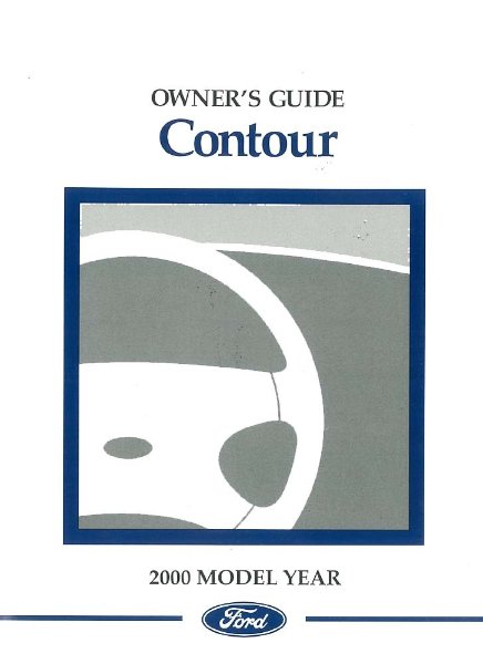 2000 Ford Contour Owner's Manual