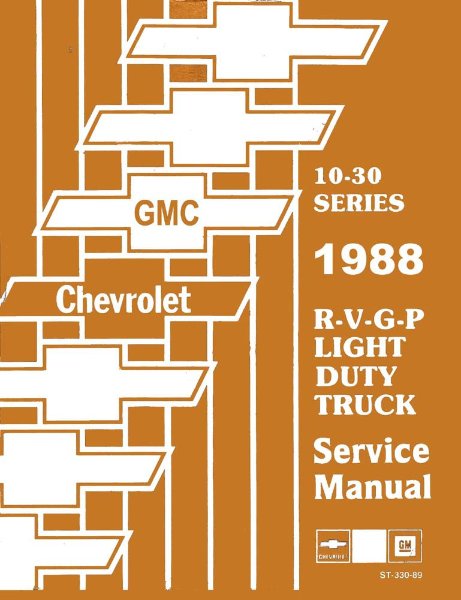 1988 Chevrolet R, V, G, P 10-30 Series Truck Factory Shop Service Manual