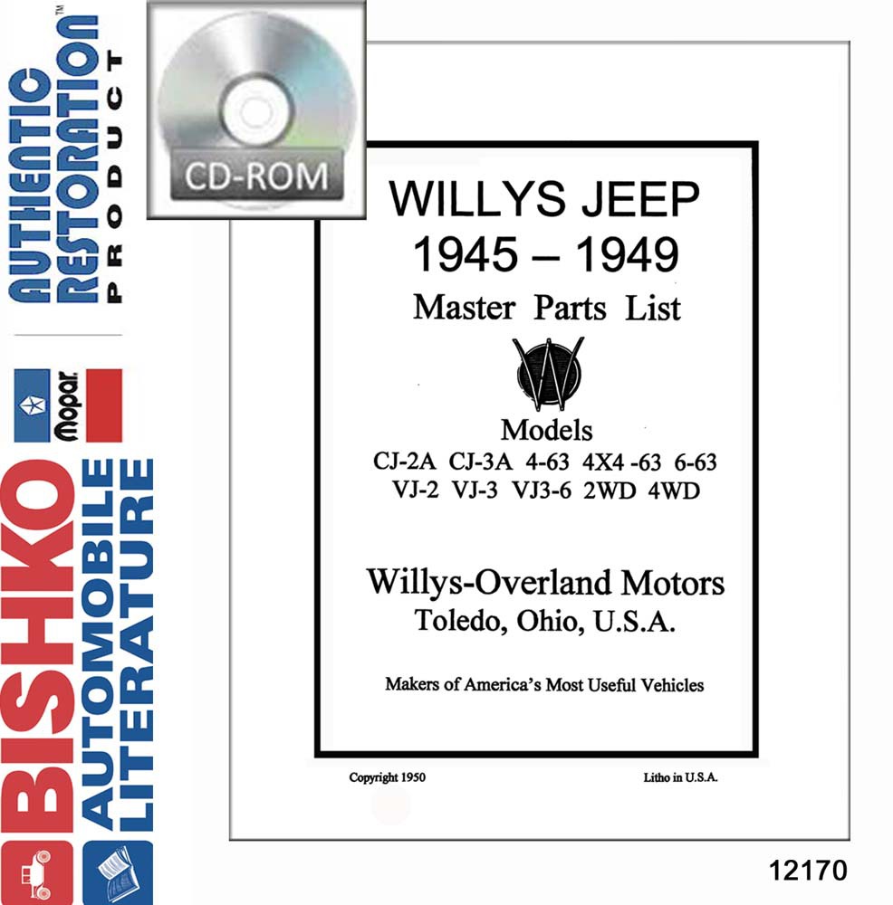 1945 1946 1947 1948 1949 Jeep Parts Numbers List Guide PDF Catalog Interchange