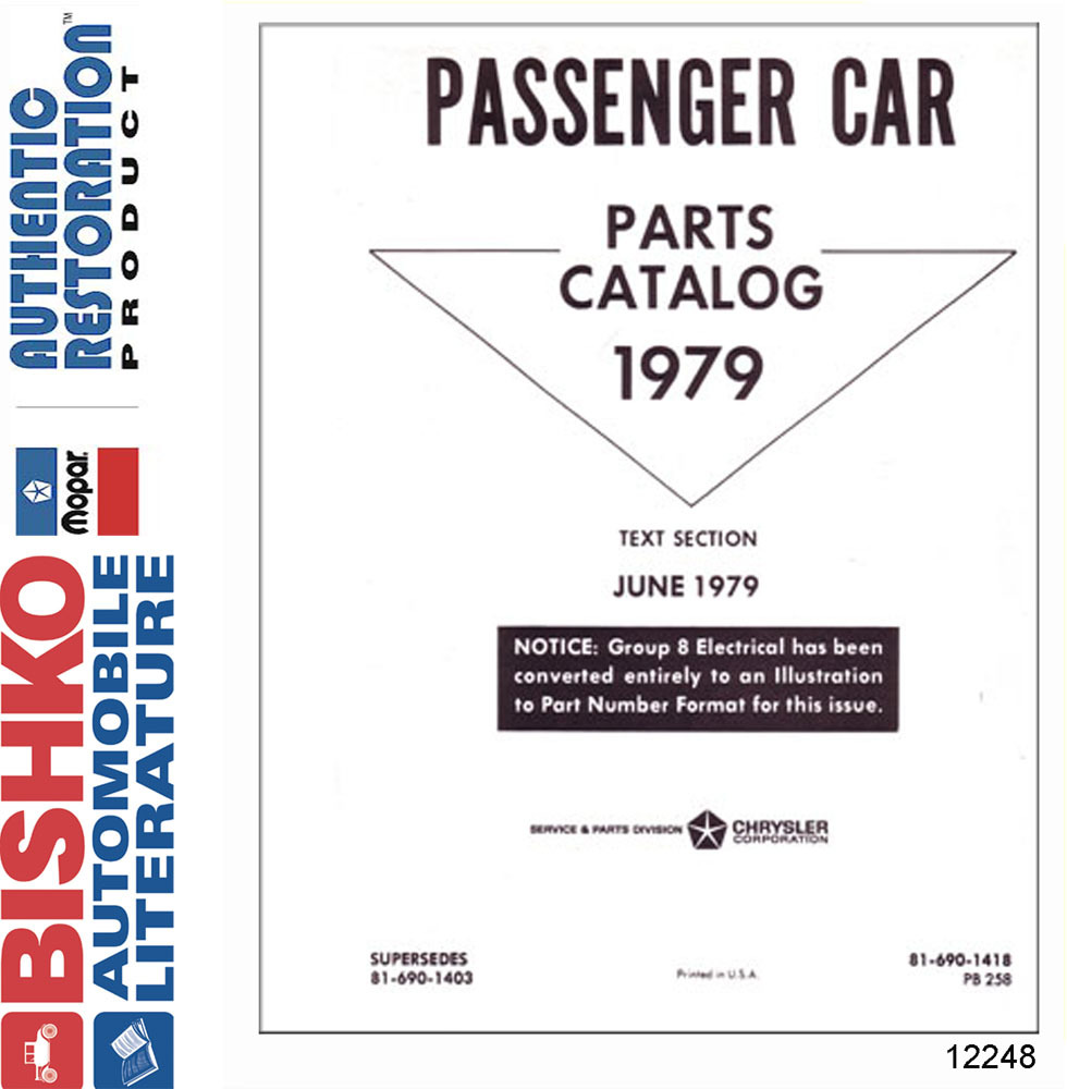 1979 Mopar Chrysler Dodge Desoto Plymouth Parts Numbers PDF List Interchange