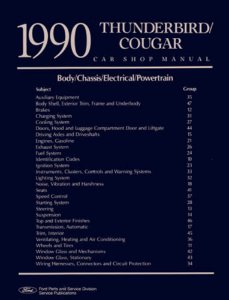 1990 Ford Thunderbird Factory Shop Service Manual