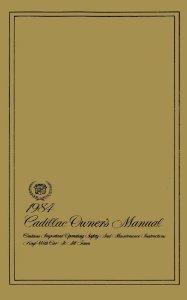 1984 Cadillac Deville, Fleetwood Owner's Manual