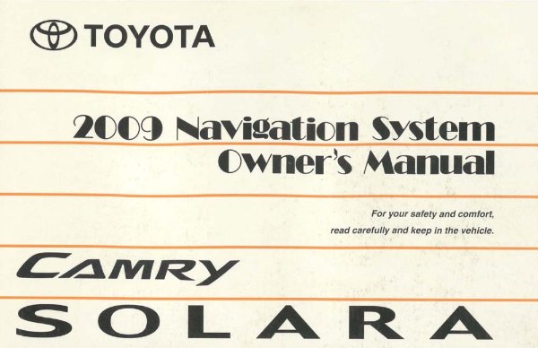 2009 Toyota Camry Solara Owner's Manual