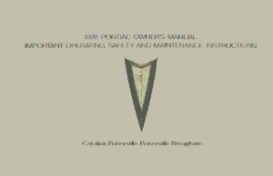 1978 Pontiac Bonneville, Brougham, Catalina Owner's Manual