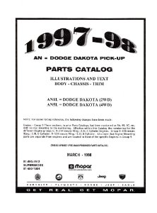 1997–1998 Dodge Truck Dakota Parts Book