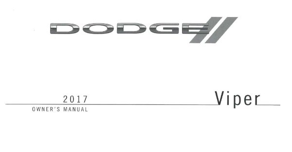 2017 Dodge Viper Owner's Manual