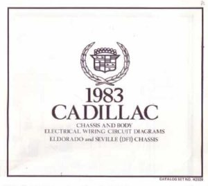 1983 Cadillac Eldorado, Seville Wiring Diagrams Manual