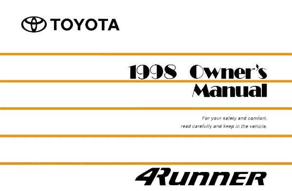1998 Toyota 4Runner Owner's Manual