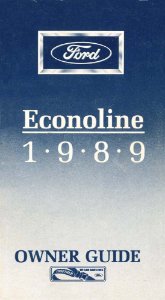 1989 Ford Econoline Owner's Manual