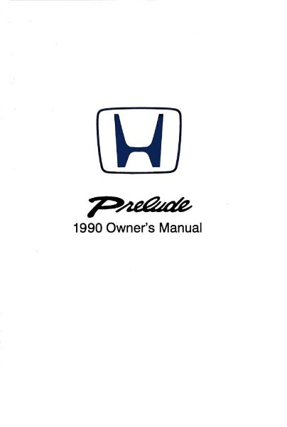 1990 Honda Prelude Owner's Manual