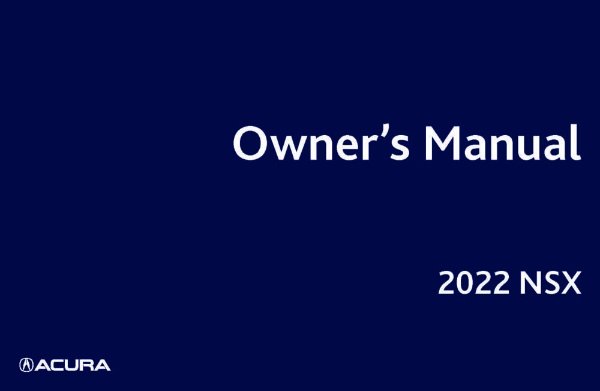 2022 Acura NSX Owner's Manual