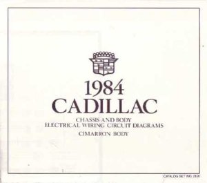 1984 Cadillac Cimmaron Wiring Diagrams Manual