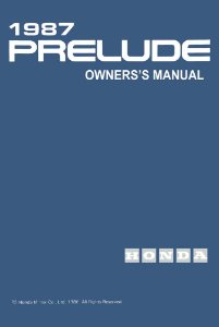 1987 Honda Prelude Owner's Manual