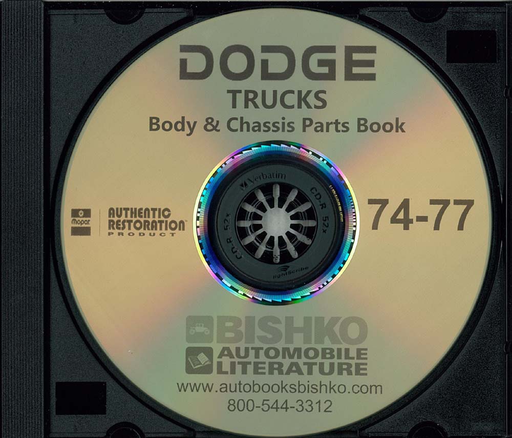 1974-77 DODGE TRUCK Body & Chassis, Text & Illustration Parts Book