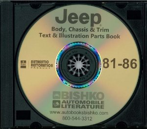 1981-86 JEEP Bocy & Chassis, Text & Illustration Parts Book