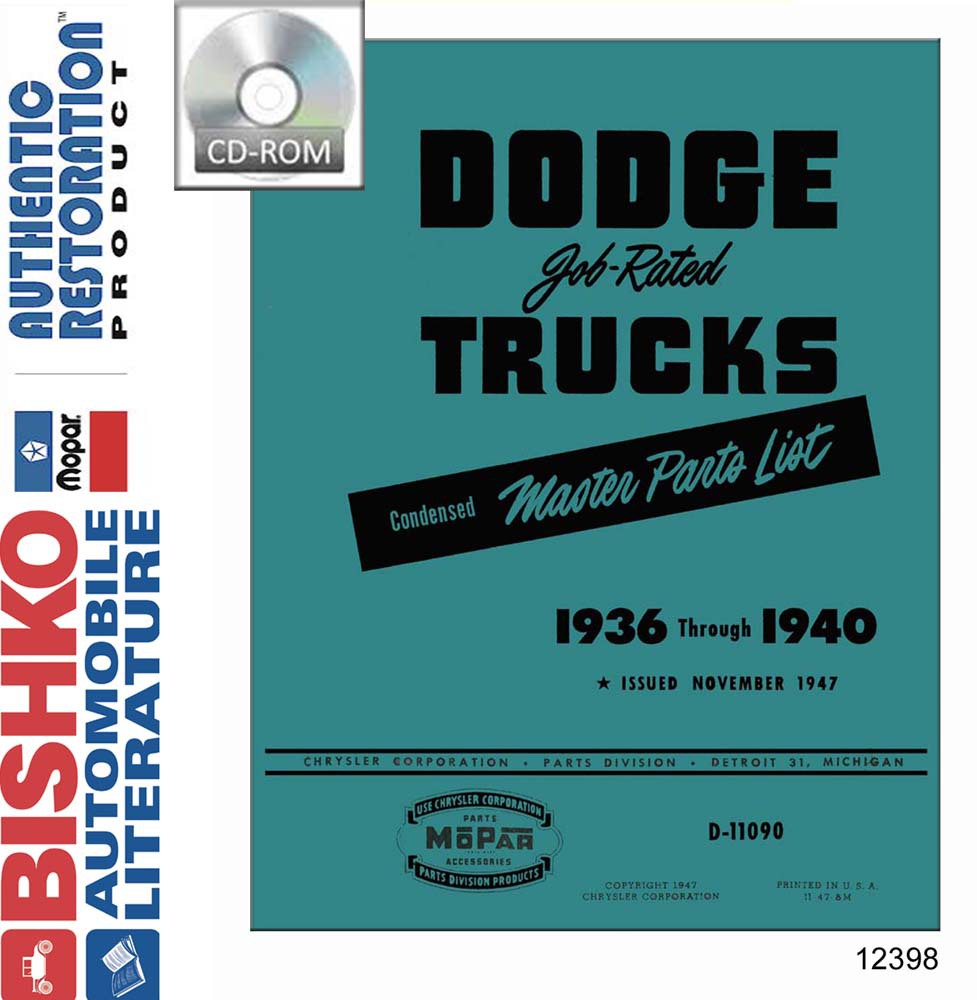 1936-1940 DODGE TRUCK Body & Chassis, Text & Illustration Parts Book main image