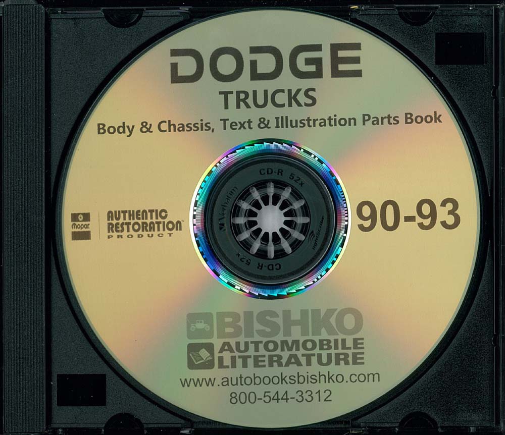 1990-93 DODGE TRUCK Body & Chassis, Text & Illustration Parts Book