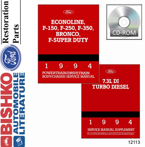 1994 Ford Econoline Bronco F150-F350 Pickup (w/Diesel Supplement) Shop Manual PDF