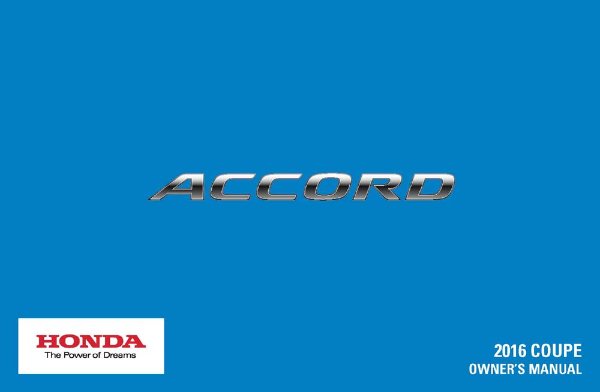 2016 Honda Accord Coupe Owner's Manual