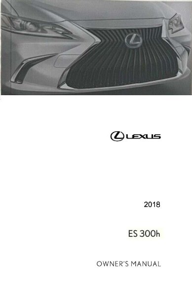 2018 Lexus 300H Owner's Manual