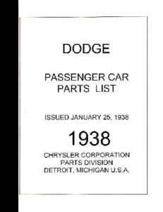 1938 Dodge Deluxe, Truck Parts Book
