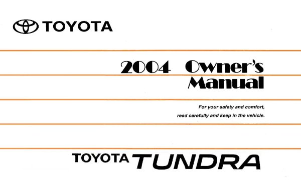 2004 Toyota TUNDRA Owner's Manual