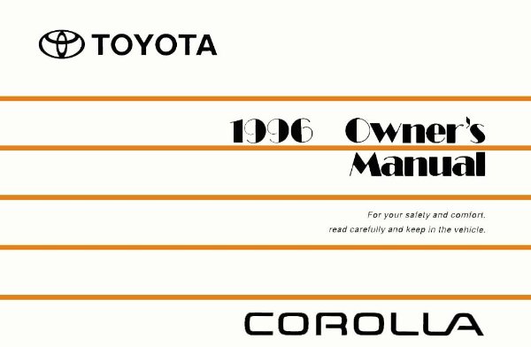 1996 Toyota Corolla Owner's Manual