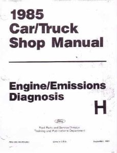 1985 Ford Lincoln Mercury Emissions Diagnosis Procedure Manual