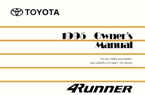 1995 Toyota 4Runner Owner's Manual