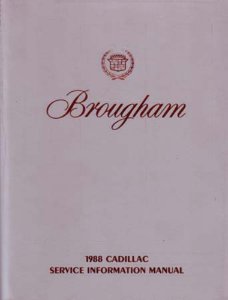 1988 Cadillac Brougham Factory Shop Service Manual