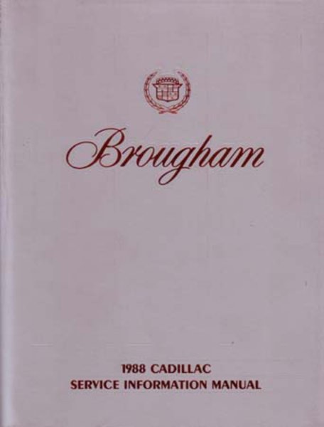 1988 Cadillac Brougham Factory Shop Service Manual