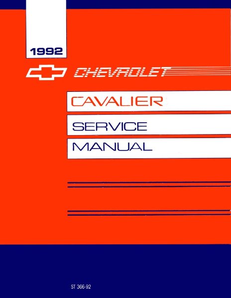 1992 Chevrolet Cavalier Factory Shop Service Manual