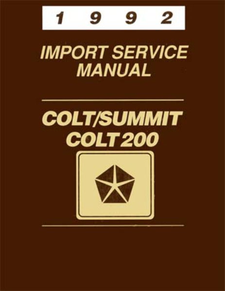1992 Dodge Colt, Summit Factory Shop Service Manual