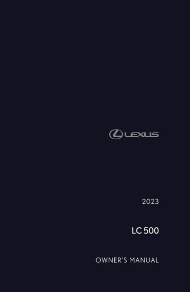 2023 Lexus LC 500 Owner's Manual