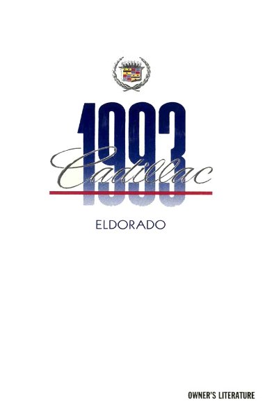 1993 Cadillac Eldorado Owner's Manual