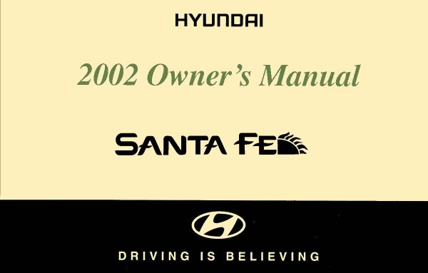 2002 Hyundai Santa Fe Owner's Manual