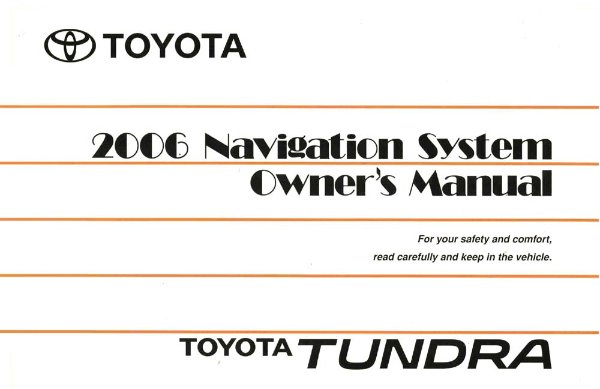 2006 Toyota Tundra Owner's Manual