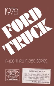 1978 Ford F-Series Light Truck Owner's Manual