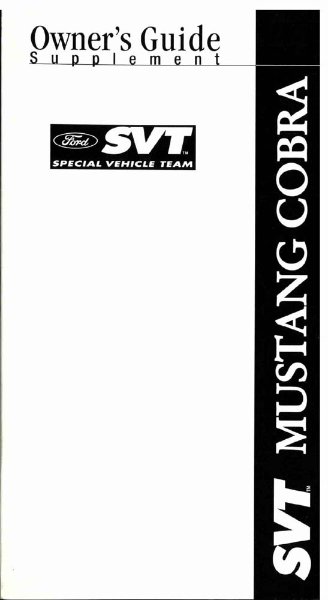 2003–2004 Ford Mustang SVT, Cobra Owner's Manual