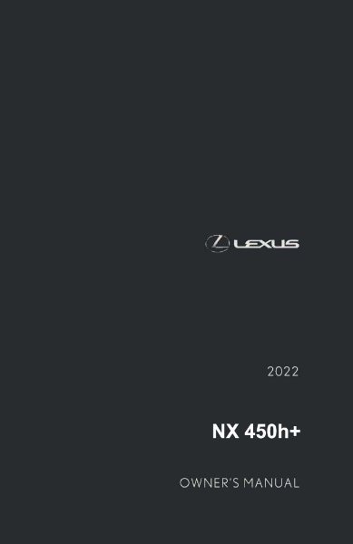 2022 Lexus NX 450ht Owner's Manual