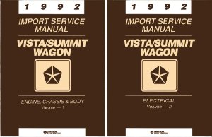 1992 Plymouth Colt Vista, Summit Wagon Factory Shop Service Manual