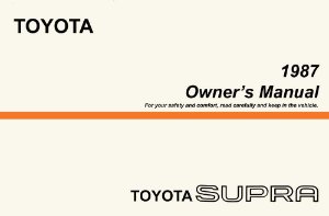 1987 Toyota Supra Owner's Manual