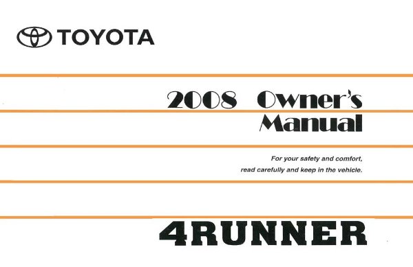 2008 Toyota 4-Runner Owner's Manual