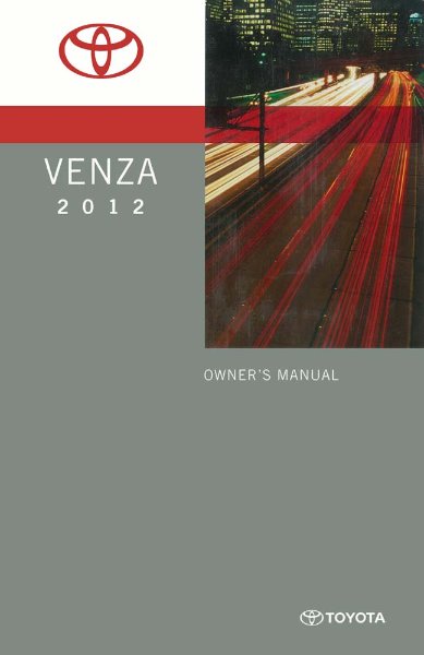 2012 Toyota Venza Owner's Manual