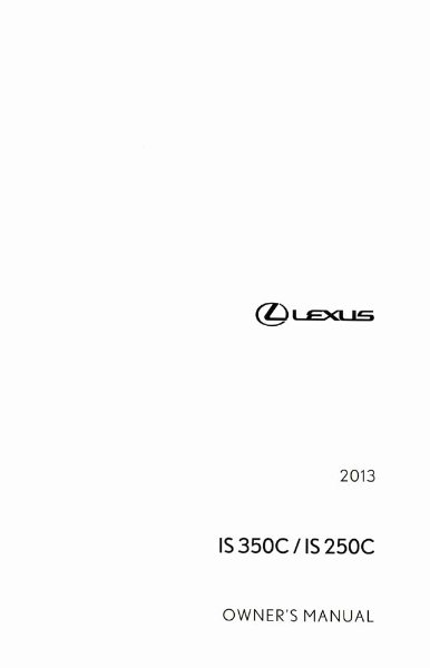 2013 Lexus IS 350C IS 250C Owner's Manual