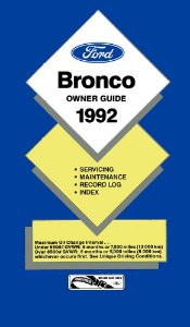 1992 Ford Bronco Owner's Manual