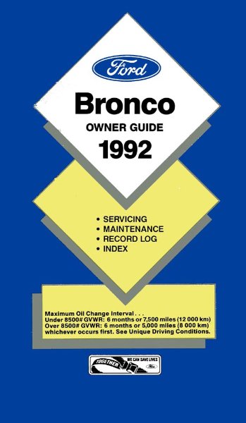 1992 Ford Bronco Owner's Manual